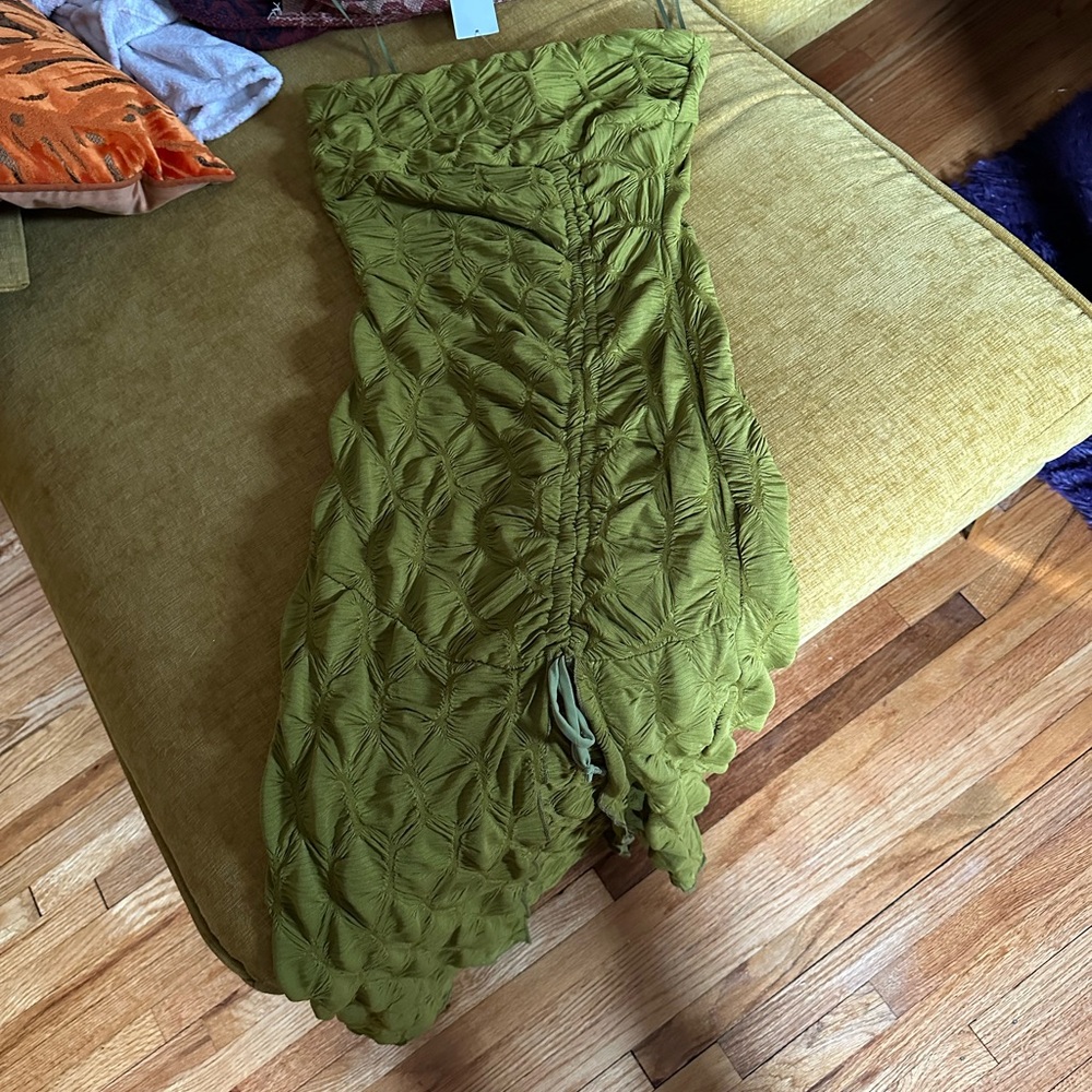 Olive Green Strapless Dress